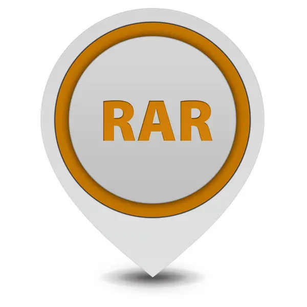 Icono de puntero RAR sobre fondo blanco —  Fotos de Stock