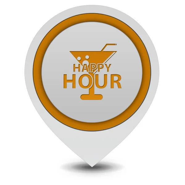 Happy hour pointer icon on white background — Stock Photo, Image