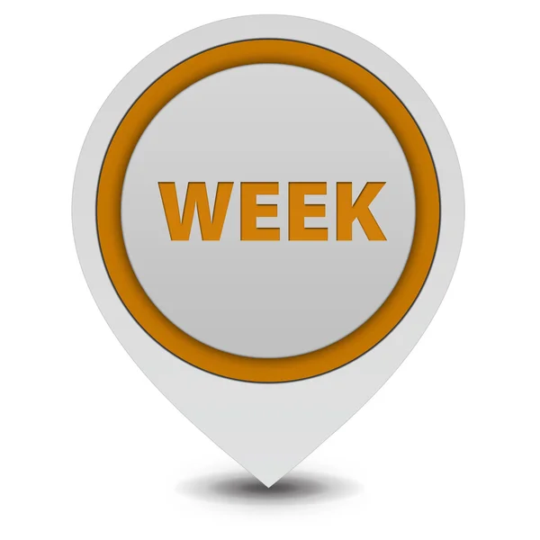 Week pointer icon on white background — Stock Photo, Image