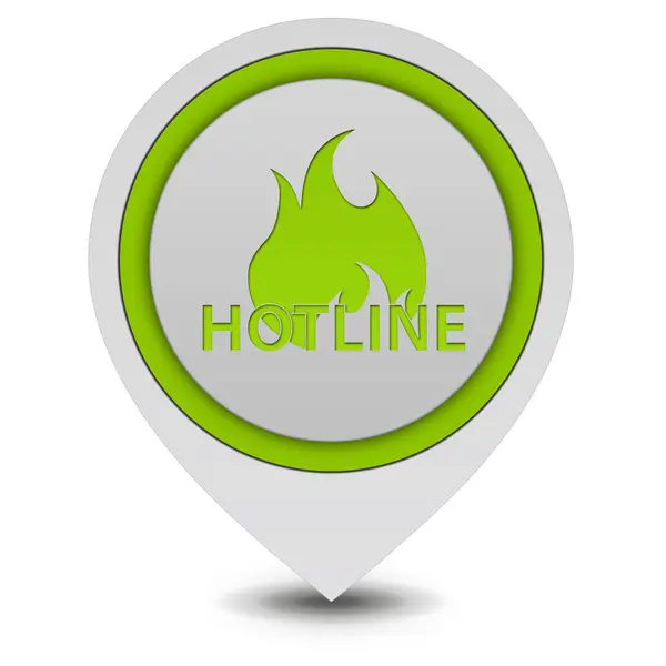 Hotline icône pointeur sur fond blanc — Photo