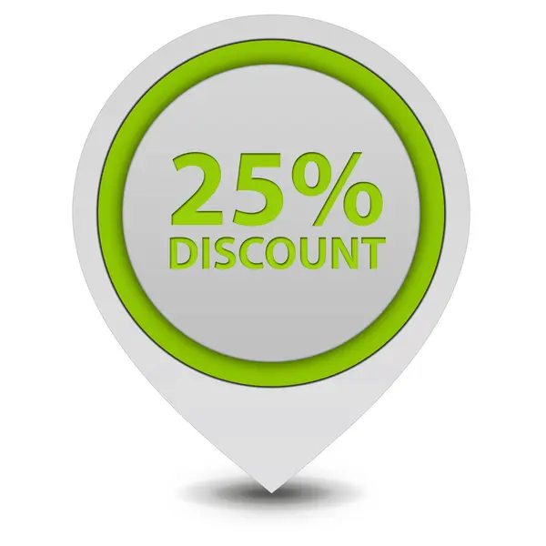 Discount 25 pointer icon on white background — Stock Photo, Image