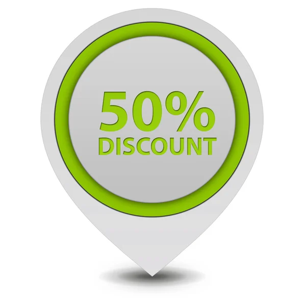 Discount 50 pointer icon on white background — Stock Photo, Image