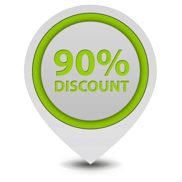 Discount ninety percent pointer icon on white background — Stock Photo, Image