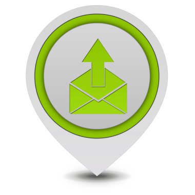 İşaretçi simgesi beyaz arka plan üzerinde göndermek