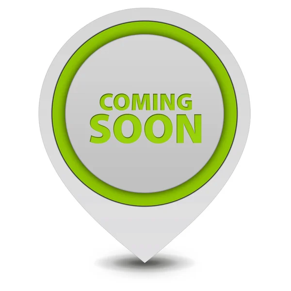 Coming soon pointer icon on white background — Stock Photo, Image