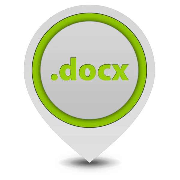 .docx icono de puntero sobre fondo blanco — Foto de Stock