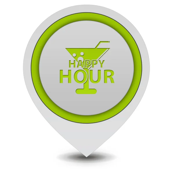 Happy Hour Zeiger-Symbol auf weißem Hintergrund — Stockfoto