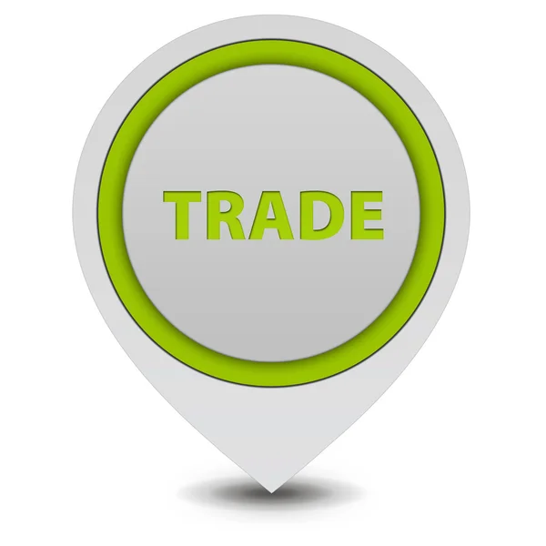 Εικονίδιο δείκτη εμπορίου σε άσπρο φόντο — Φωτογραφία Αρχείου