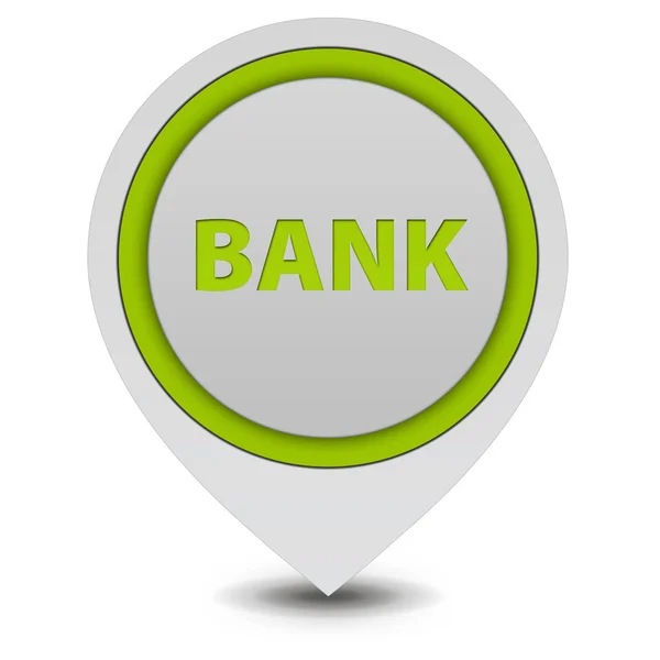 Τράπεζα εικονίδιο δείκτη σε άσπρο φόντο — Φωτογραφία Αρχείου