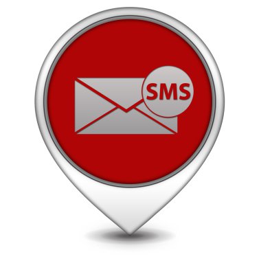 SMS işaretçi simgesi beyaz zemin üzerine