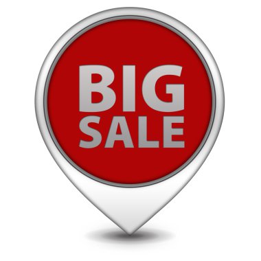 büyük satış işaretçi simgesi beyaz zemin üzerine