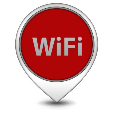 WiFi işaretçi simgesi beyaz zemin üzerine