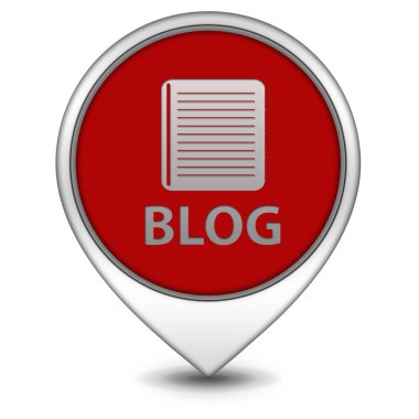 Blog işaretçi simgesi beyaz zemin üzerine
