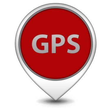 GPS işaretçi simgesi beyaz zemin üzerine