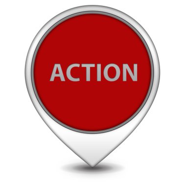 eylem işaretçi simgesi beyaz zemin üzerine