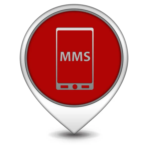 MMS işaretçi simgesi beyaz zemin üzerine — Stok fotoğraf
