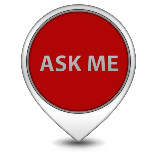 Ask me pointer icon on white basic — стоковое фото