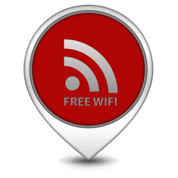 白色背景上的免费 wifi 上网指针图标 — 图库照片