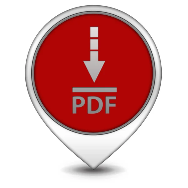 Pdf ダウンロード白い背景の上のポインター アイコン — ストック写真