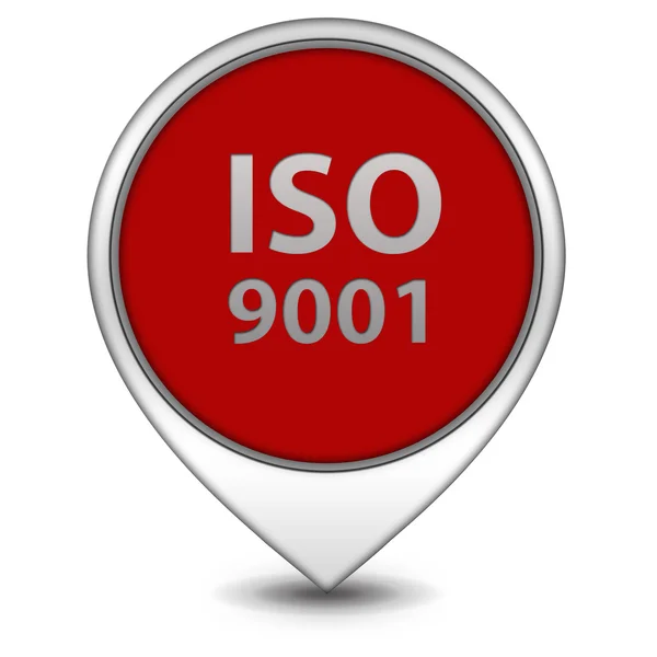 ISO 9001 pekaren ikon på vit bakgrund — Stockfoto