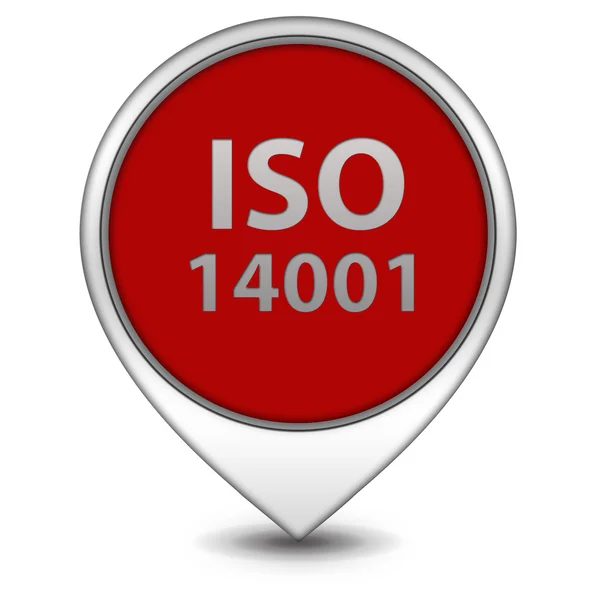 Iso 14001 pointer ikon på hvit bakgrunn – stockfoto