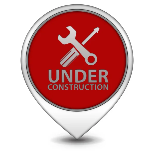 Sob o ícone de ponteiro de construção no fundo branco — Fotografia de Stock