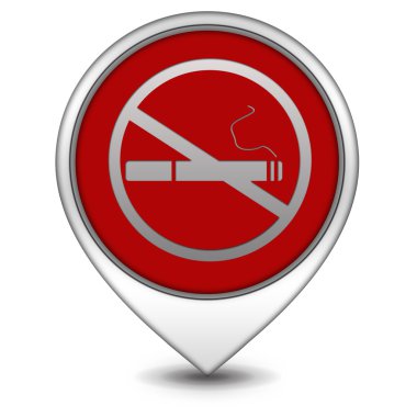 Sigara işaretçi simgesi beyaz arka plan üzerinde