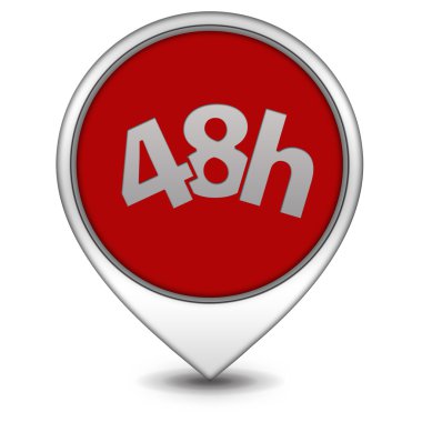 48 saat işaretçi simgesi beyaz arka plan üzerinde