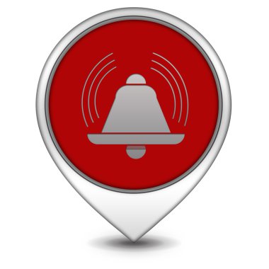 Alarm işaretçi simgesi beyaz zemin üzerine