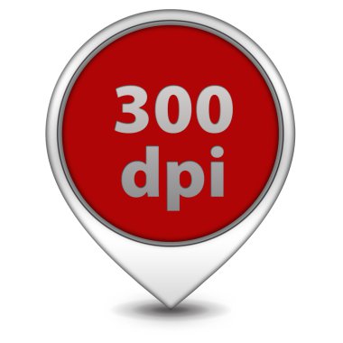 300 dpi işaretçi simgesi beyaz arka plan üzerinde