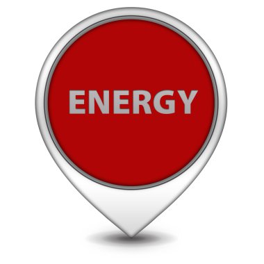 Enerji işaretçi simgesi beyaz arka plan üzerinde