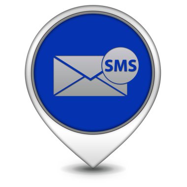 SMS işaretçi simgesi beyaz zemin üzerine