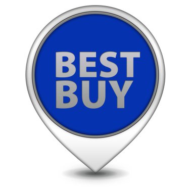 İşaretçi simgesi beyaz arka plan üzerinde en iyi satın