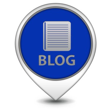 Blog işaretçi simgesi beyaz zemin üzerine