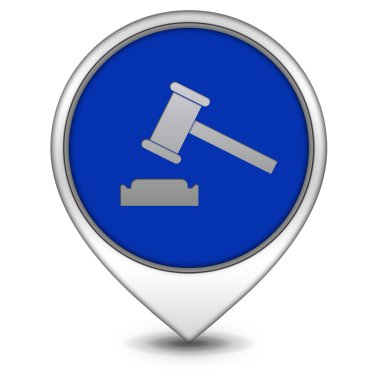 Beyaz arka plan üzerine açık artırma işaretçi simgesi