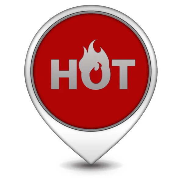 Beyaz arka plan üzerinde sıcak işaretçi simgesi — Stok fotoğraf
