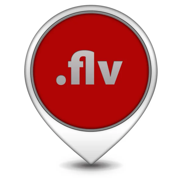 .flv-Zeigersymbol auf weißem Hintergrund — Stockfoto