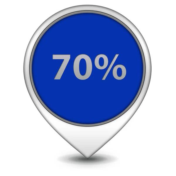 Seventy percent pointer icon on white background — Stock Photo, Image