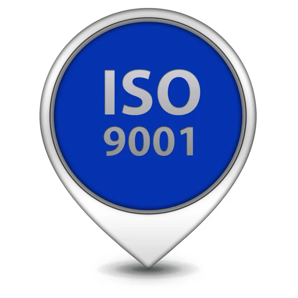 Iso 9001 icône de pointeur sur fond blanc — Photo