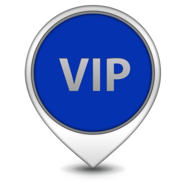 VIP işaretçi simgesi beyaz zemin üzerine