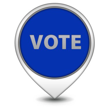 Beyaz arka plan üzerinde oy işaretçi simgesi