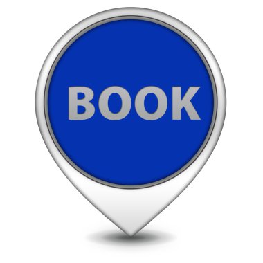 Kitap işaretçi simgesi beyaz arka plan üzerinde