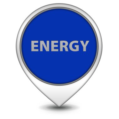 Enerji işaretçi simgesi beyaz arka plan üzerinde