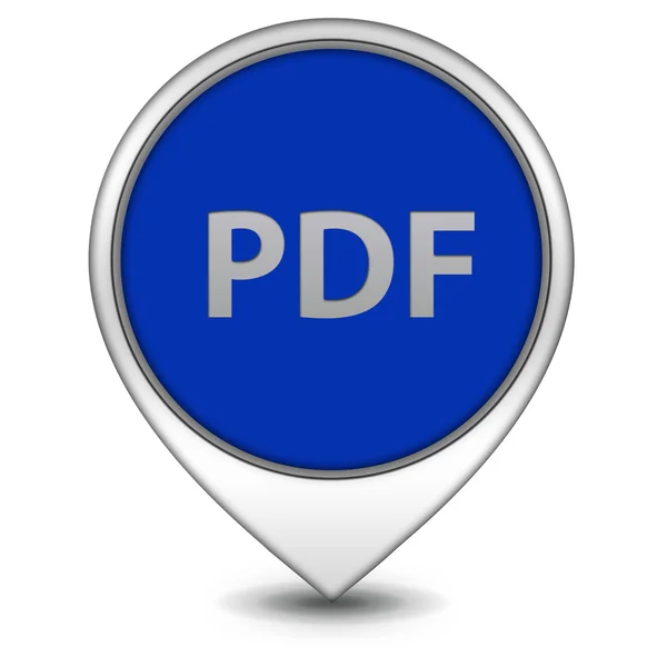 PDF wskaźnik ikona na białym tle — Zdjęcie stockowe