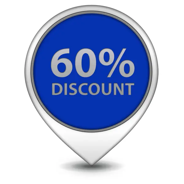 Discount sixty percent pointer icon on white background — Stock Photo, Image