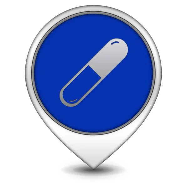 Pill mutató ikon fehér háttér — Stock Fotó