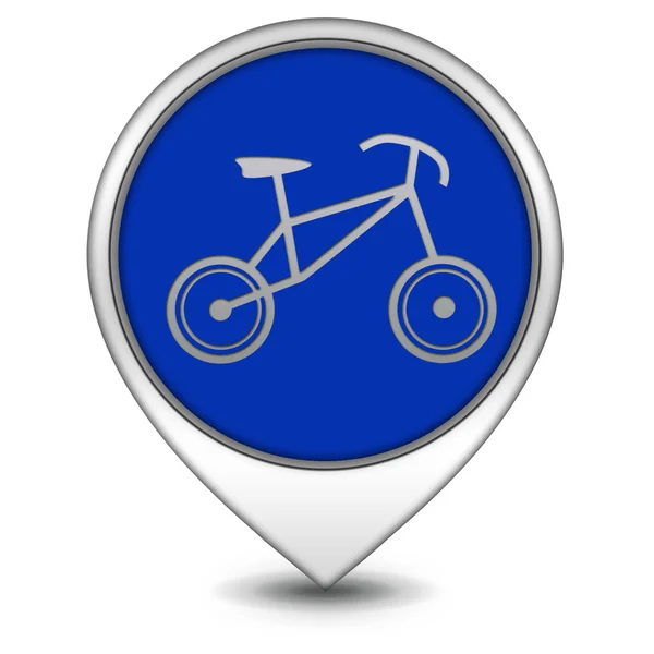 Fahrrad-Zeiger-Symbol auf weißem Hintergrund — Stockfoto