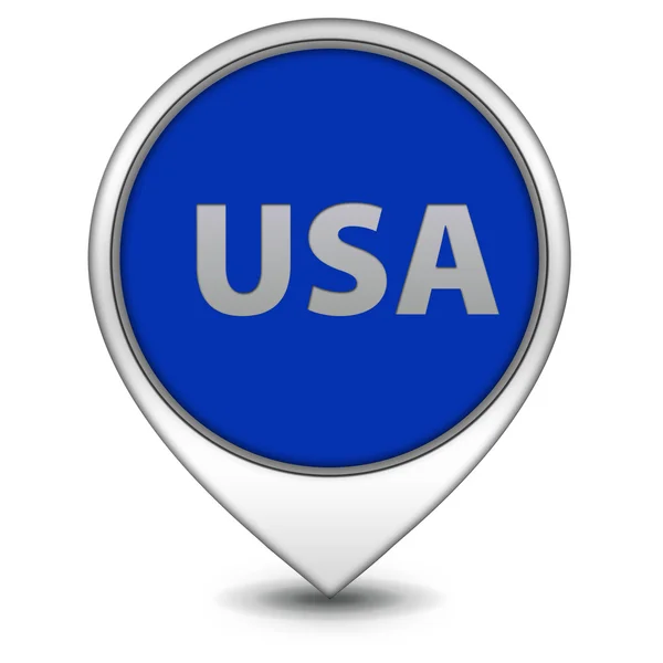 Ikona ukazatele USA na bílém pozadí — Stock fotografie