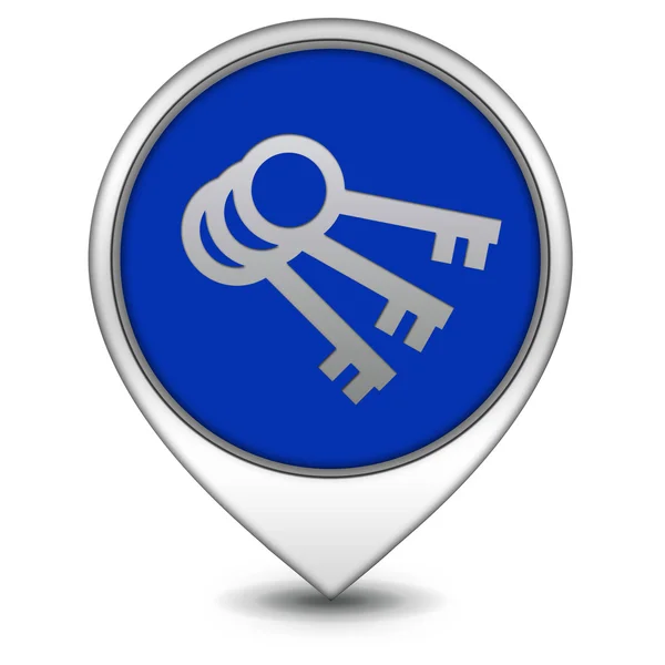 Ícone de ponteiro chave no fundo branco — Fotografia de Stock
