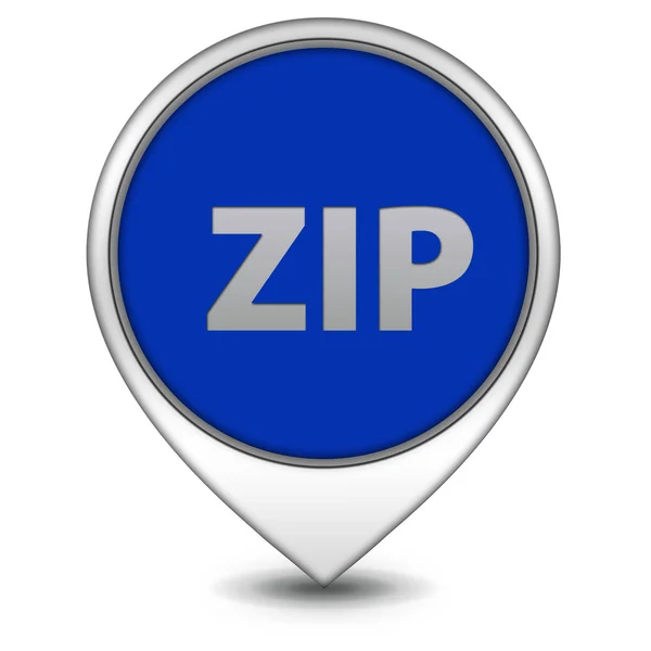 白い背景の上の zip ポインター アイコン — ストック写真
